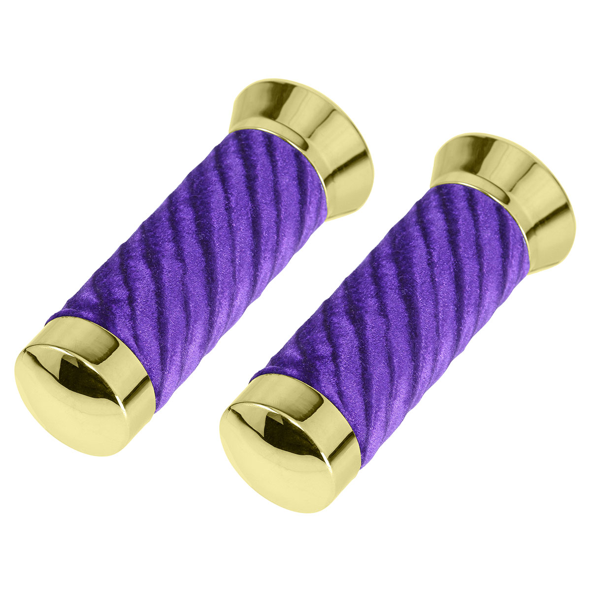 Custom Swirl Velour Grips 7/8 long 130mm Gold/Purple.